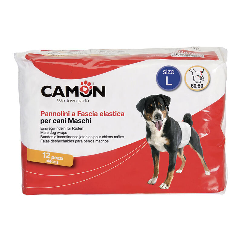 Camon Pannolini a Fascia Elastica per Cani Maschi Taglia L Camon Pannolini a Fascia Elastica per Cani Maschi Taglia L